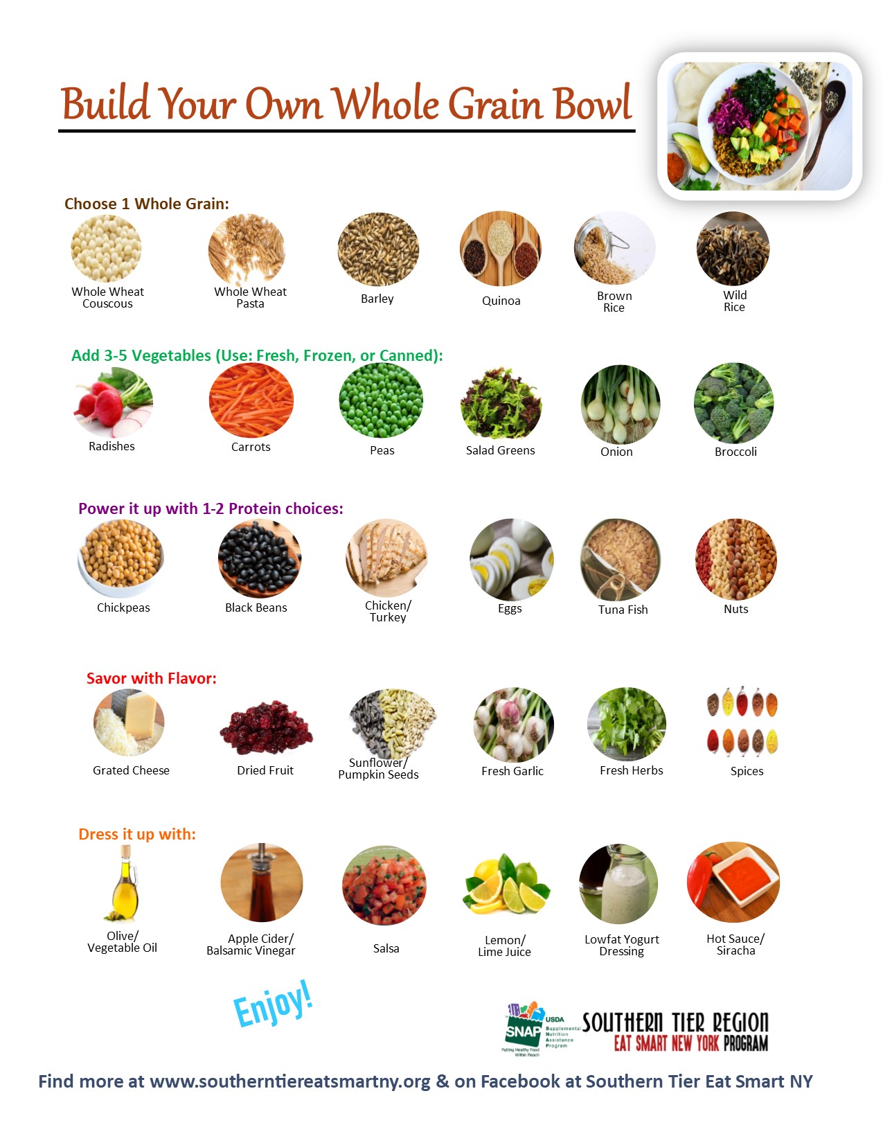 Southern Tier Eat Smart New York Menu
