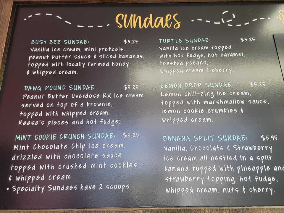 Busy Bee Ice Cream Co Menu