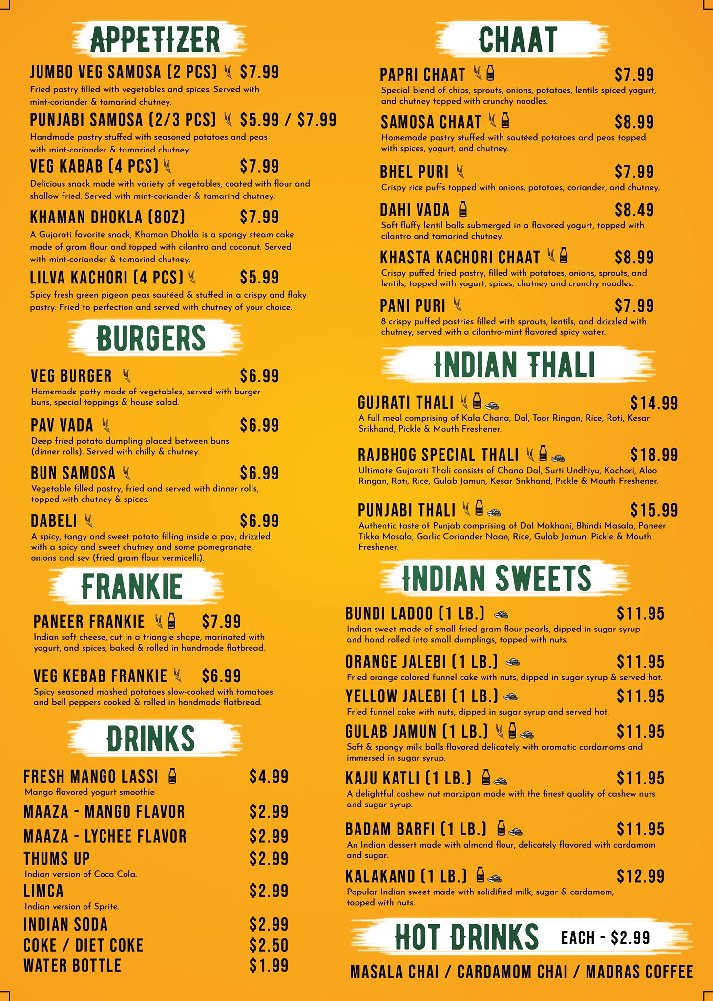 Rajbhog Cafe Columbus Ohio Menu