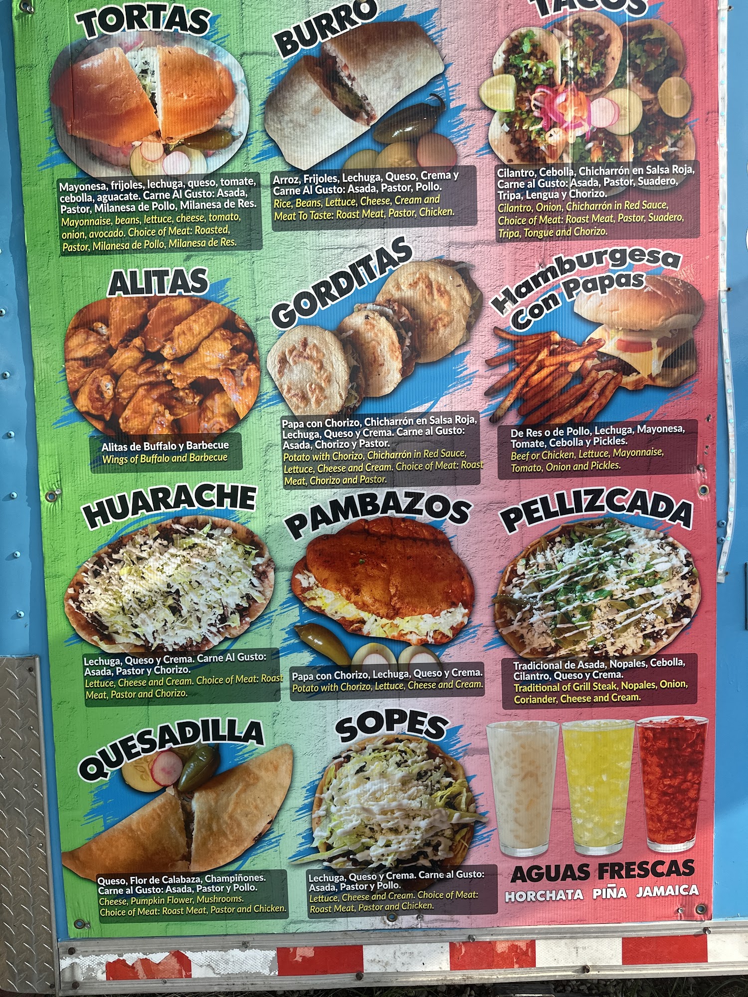 Chikys Tacos Menu