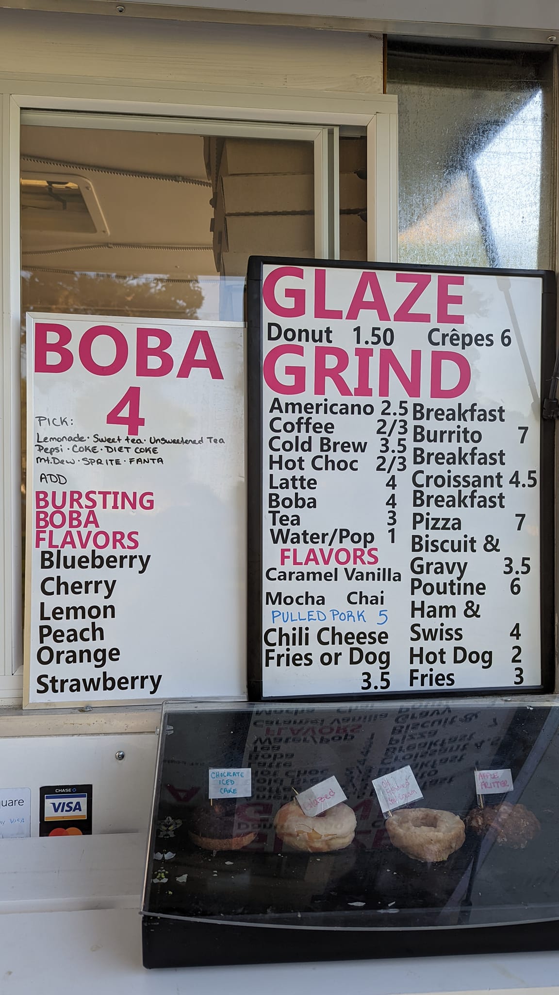 Glaze and Grind Cafe Menu