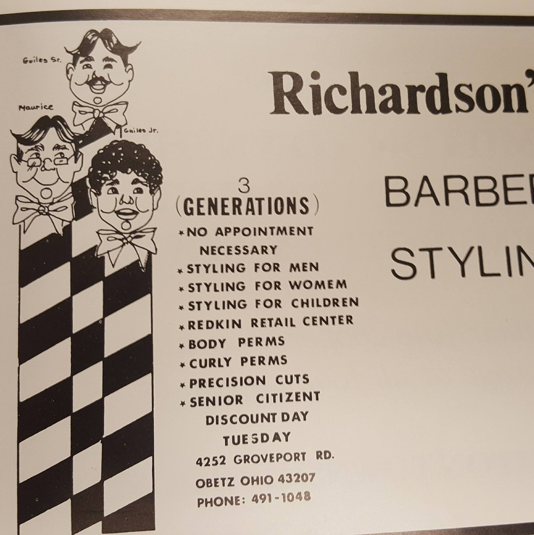 Richardson's Barbershop 4252 Groveport Rd, Obetz Ohio 43207