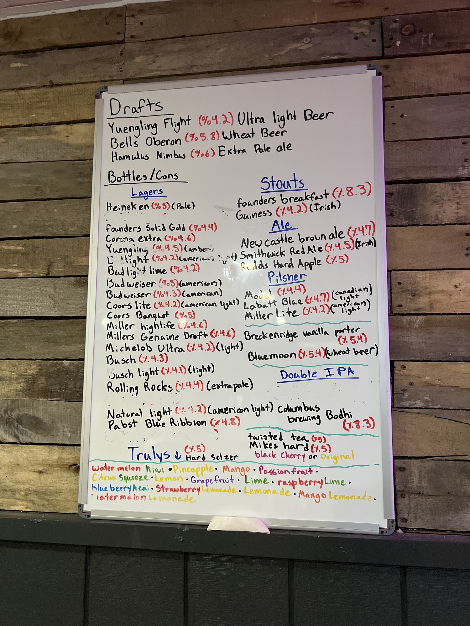 The Oregon Pub Menu