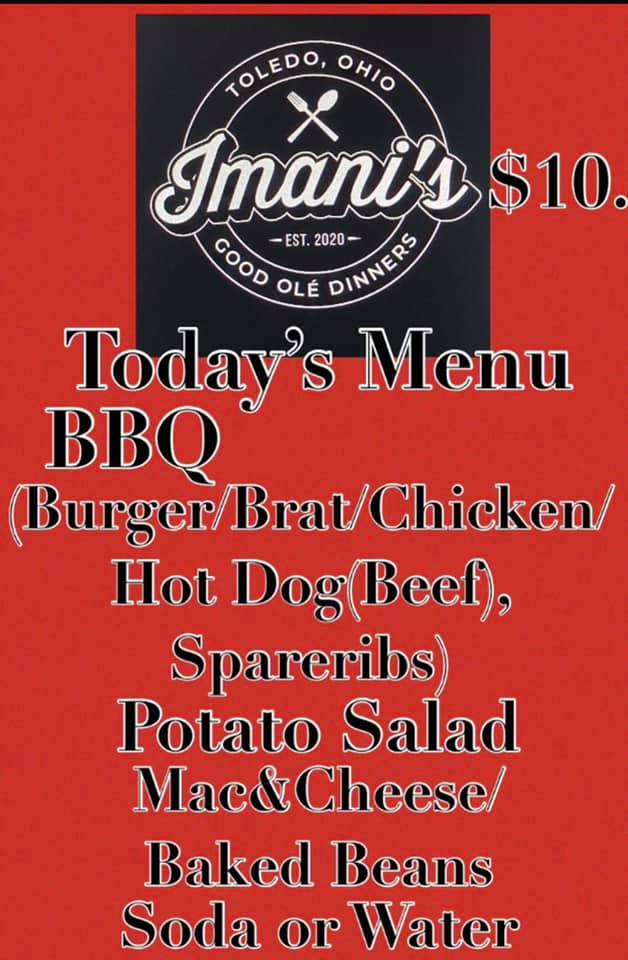 Imani's Good Ole Dinners Menu