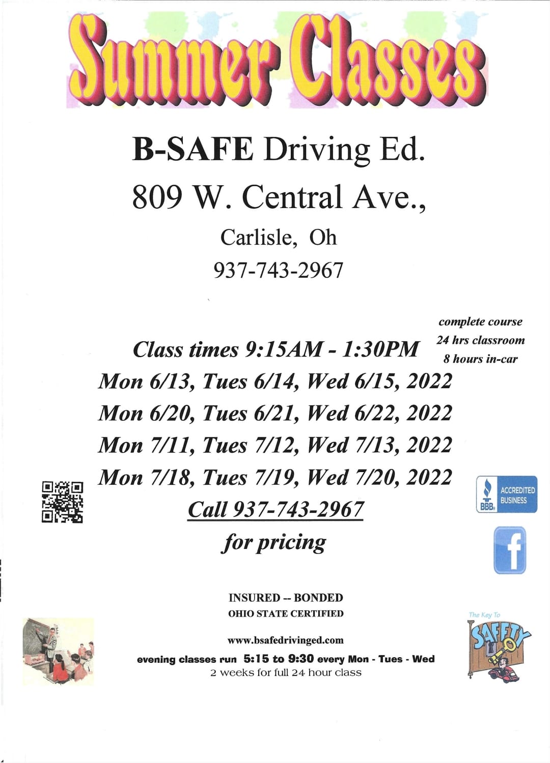 B-SAFE Driving Education LLC 8 W State St, Trenton Ohio 45067