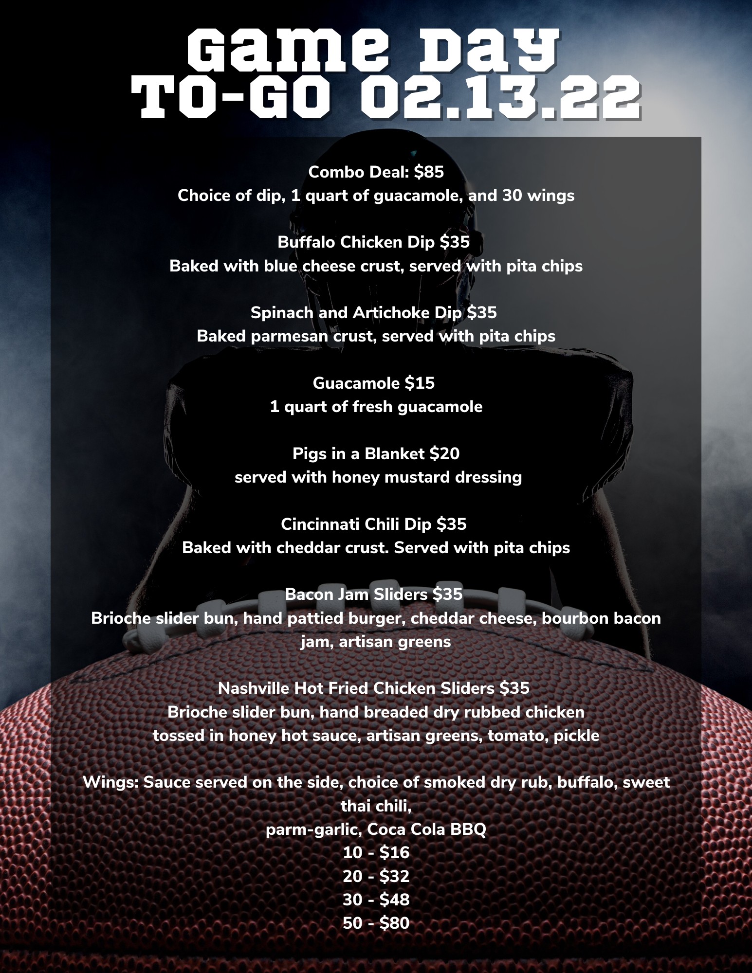 Country Club of the North Menu