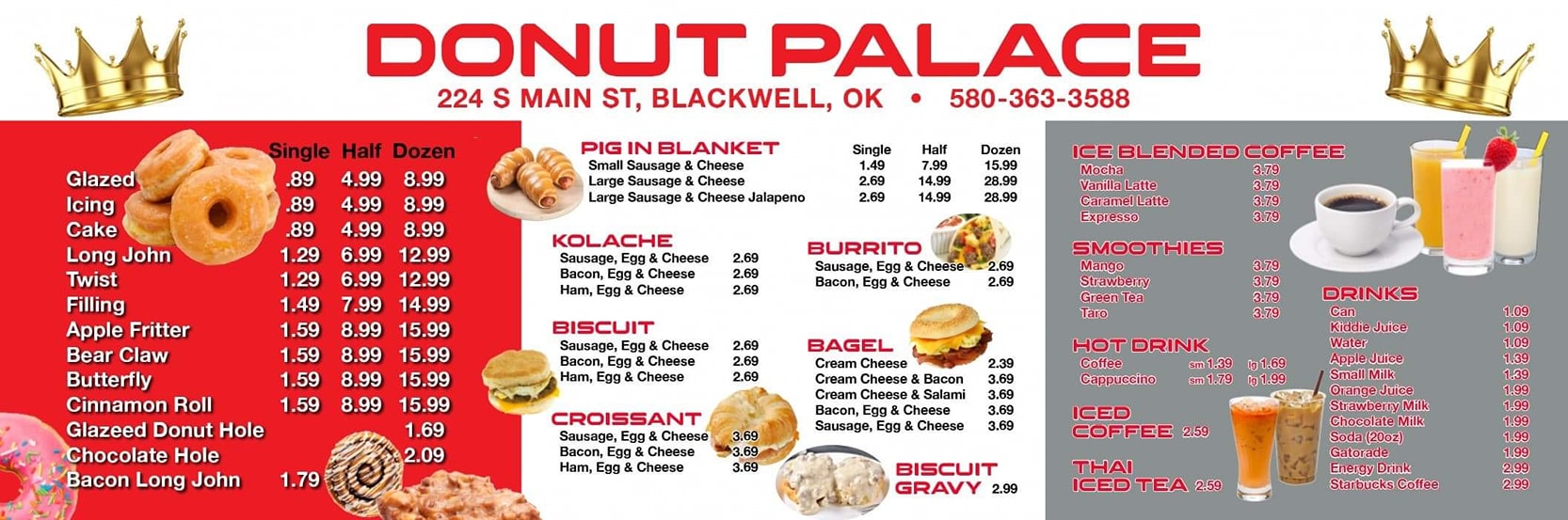 Donut Palace Menu