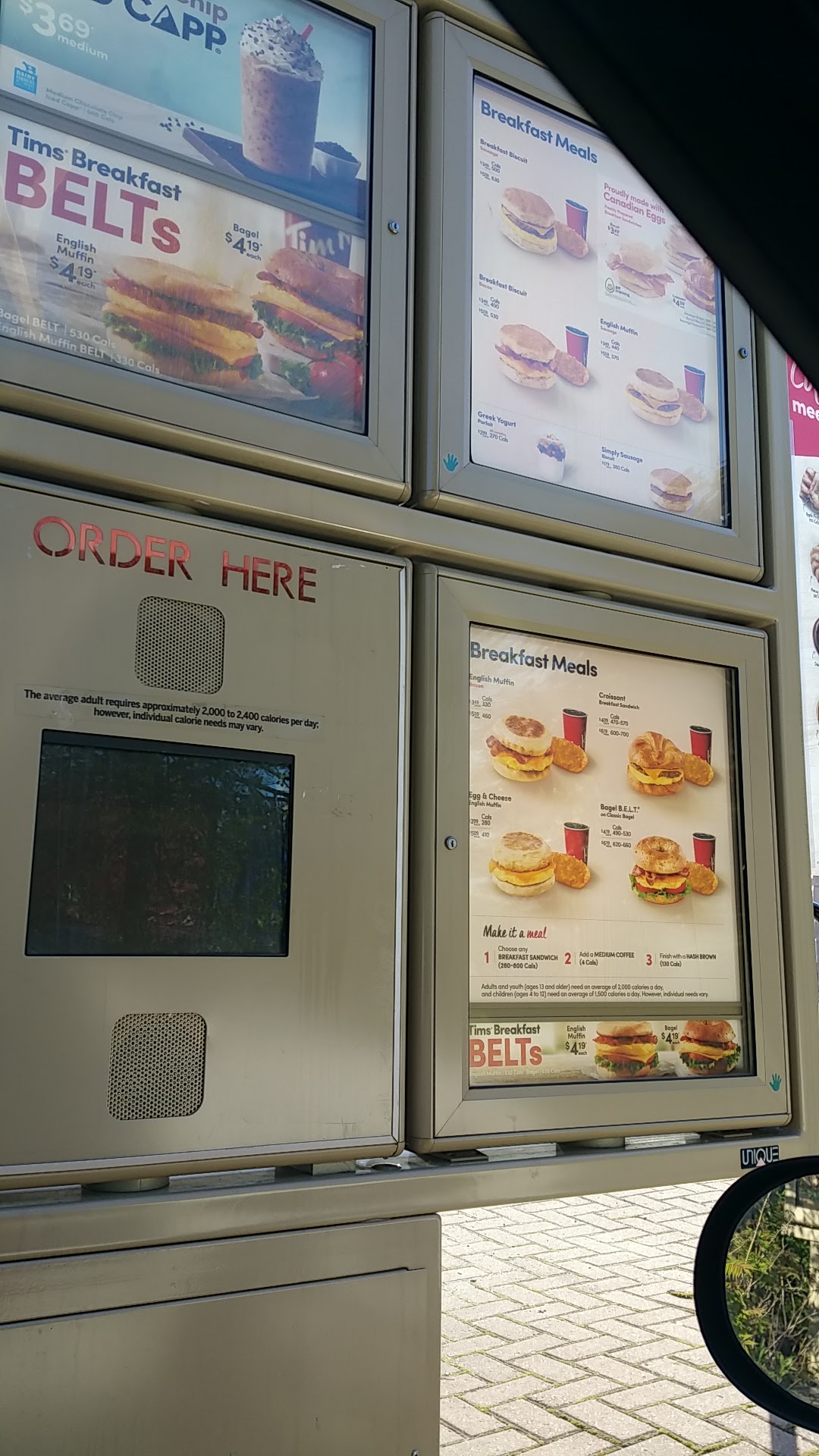 Tim Hortons Menu
