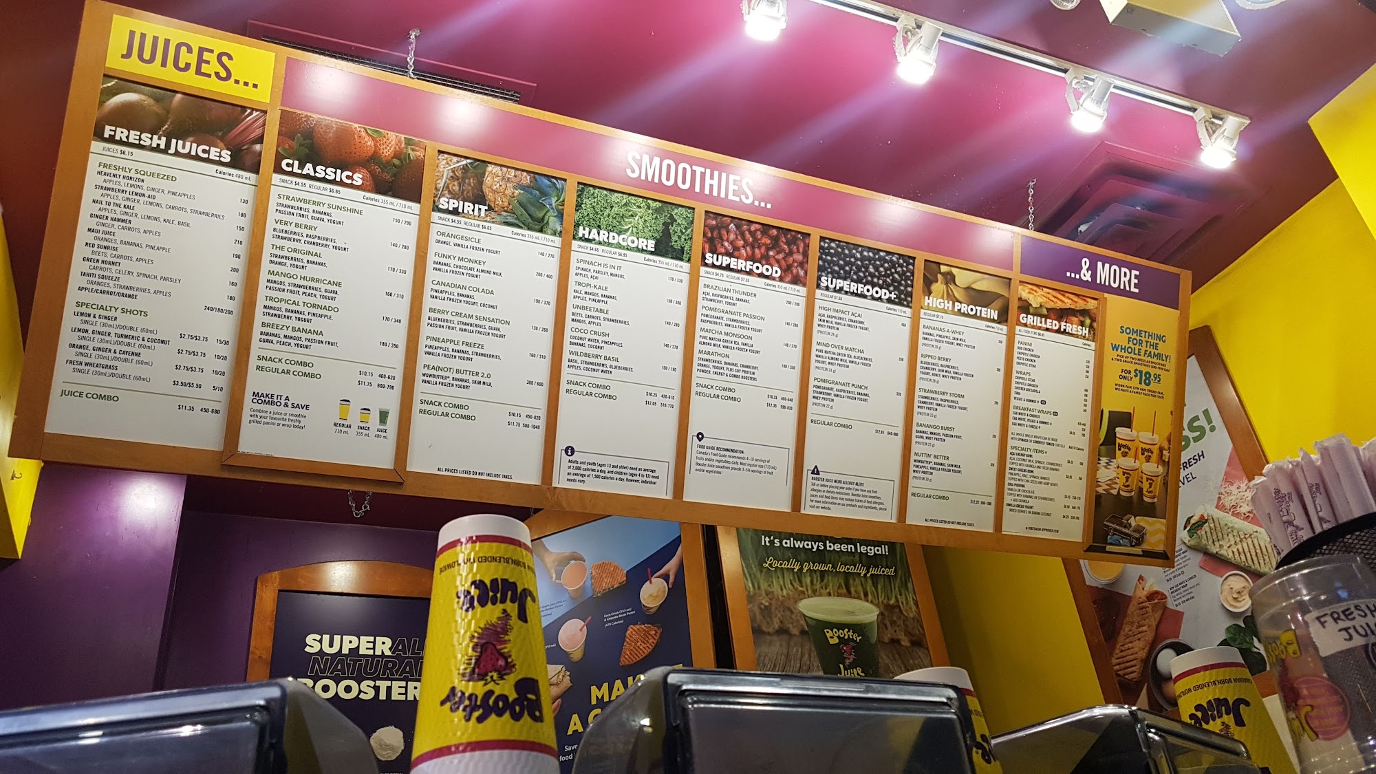 Booster Juice Menu