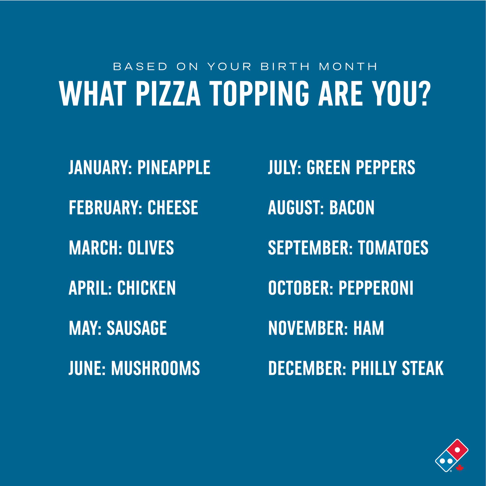 Domino's Pizza Menu