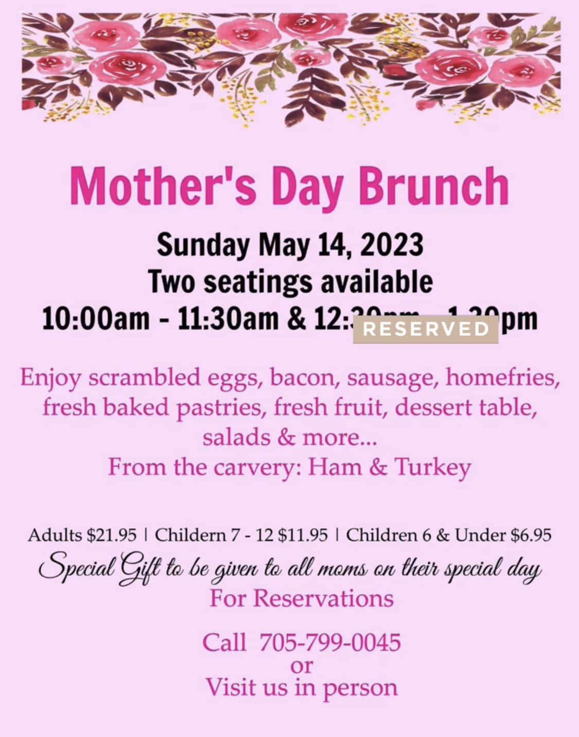 Ruby's at the Narrows Menu