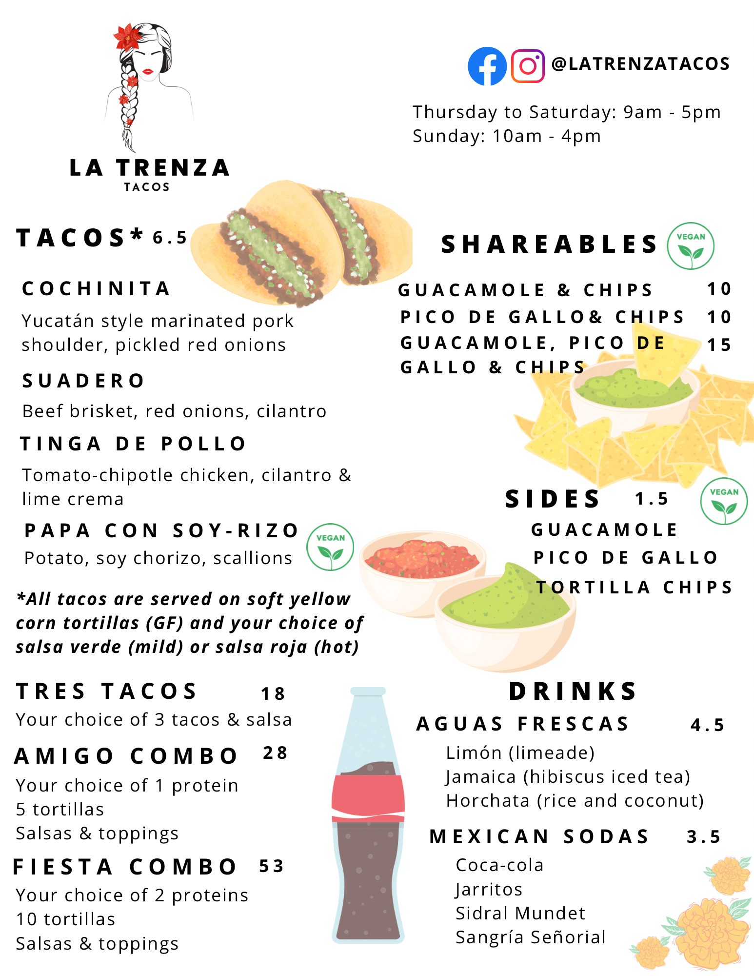 La Trenza Tacos Menu