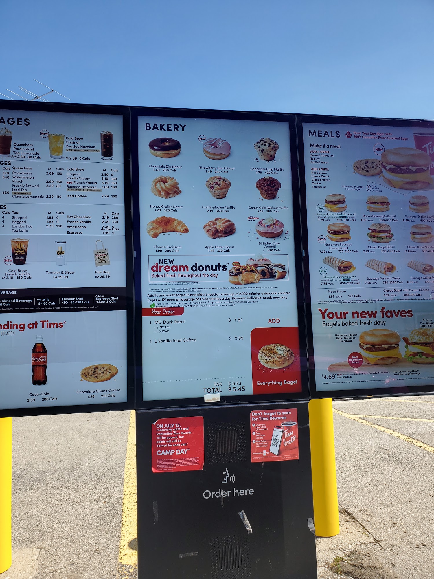 Tim Hortons Menu