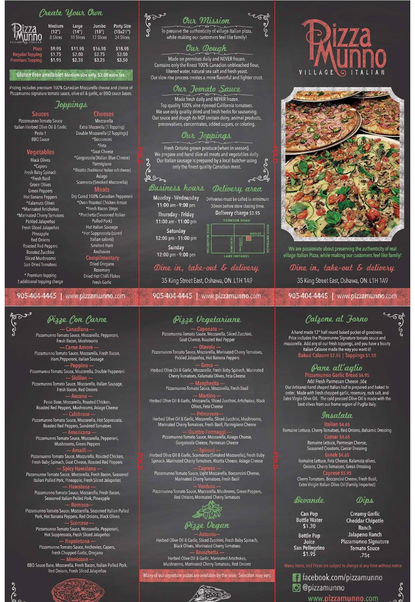 Pizzamunno Whitby Menu