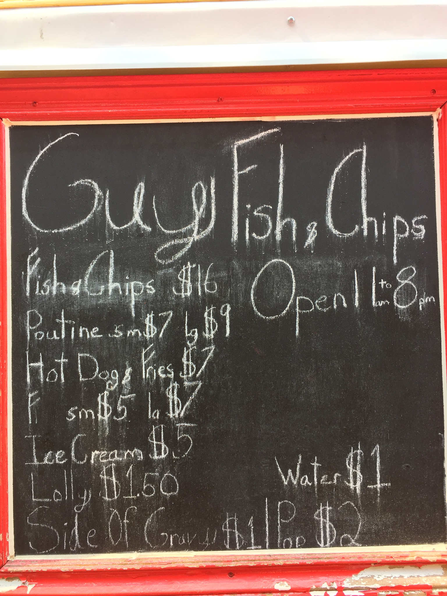 The Fish Guy: Fresh Fish and Chips Menu