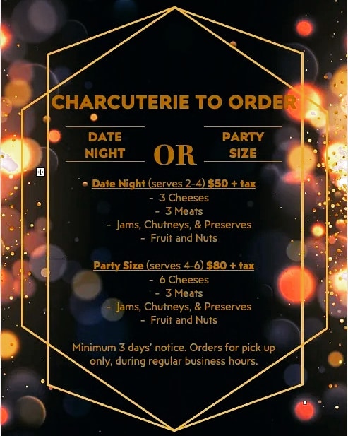 The Vegan Gardiners Menu