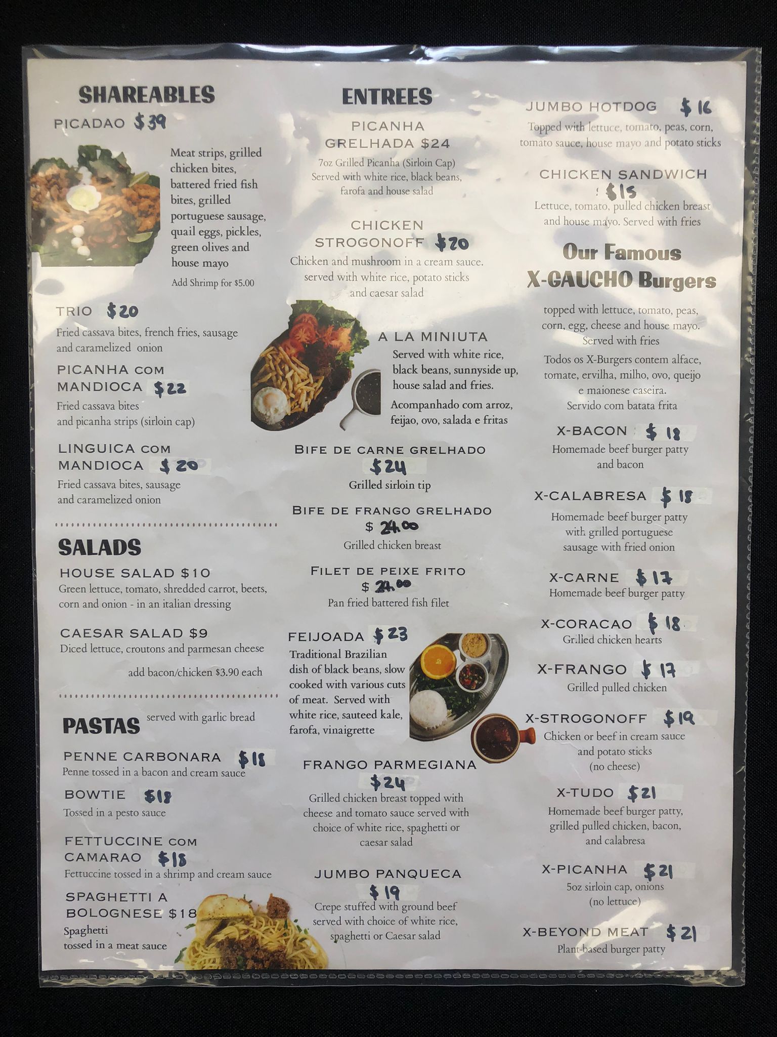 Brasil Stone Grill Menu