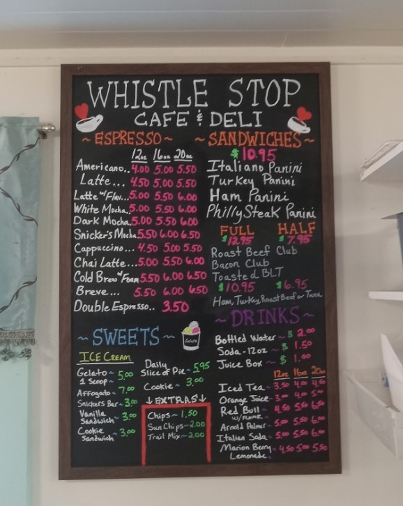 Whistle Stop Junction Antiques & Cafe Menu