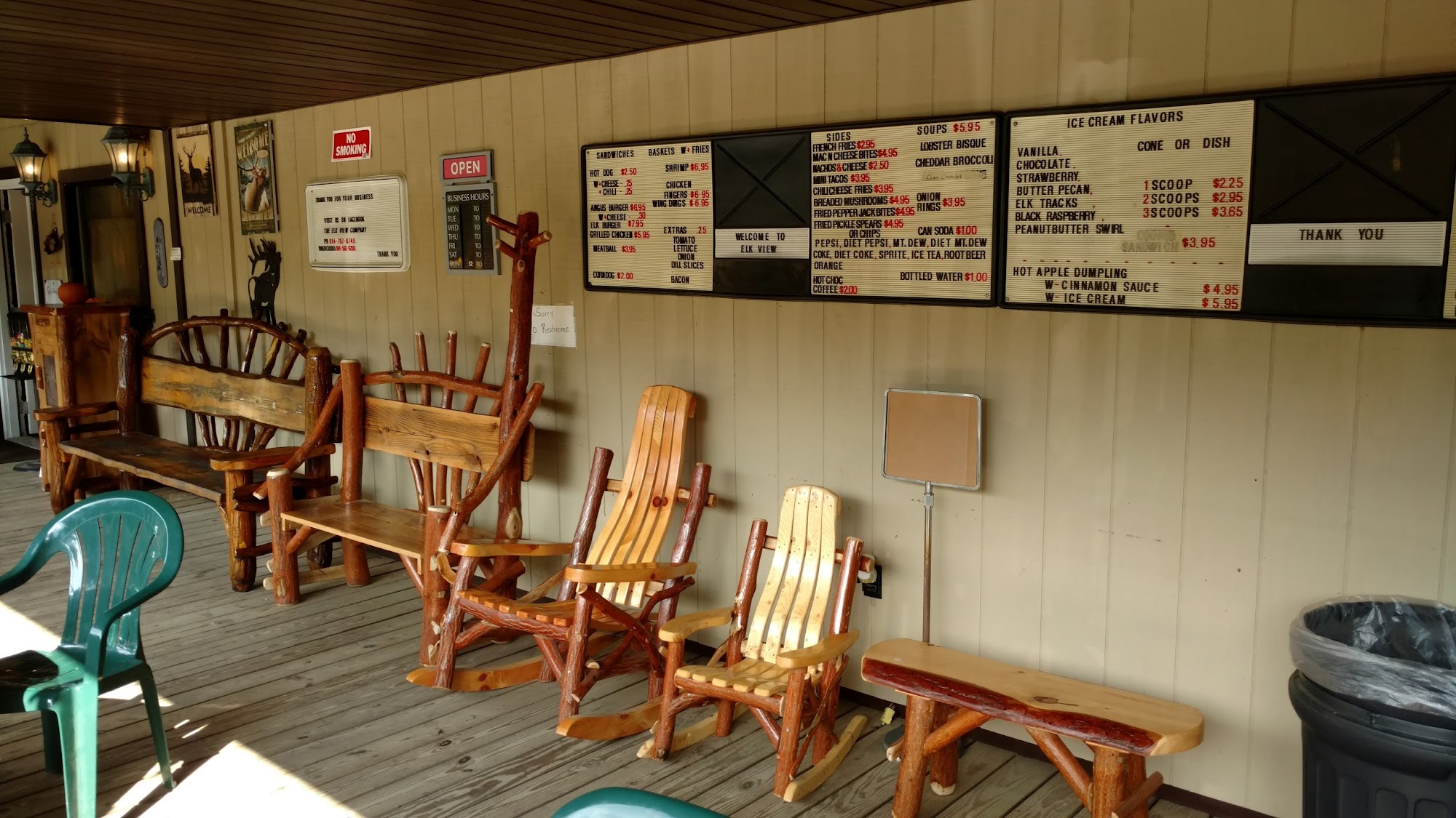 Elk View Benezette Menu