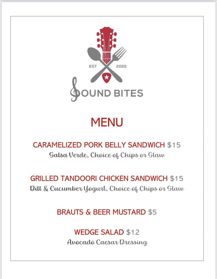 Jam Room Brewing Company Menu