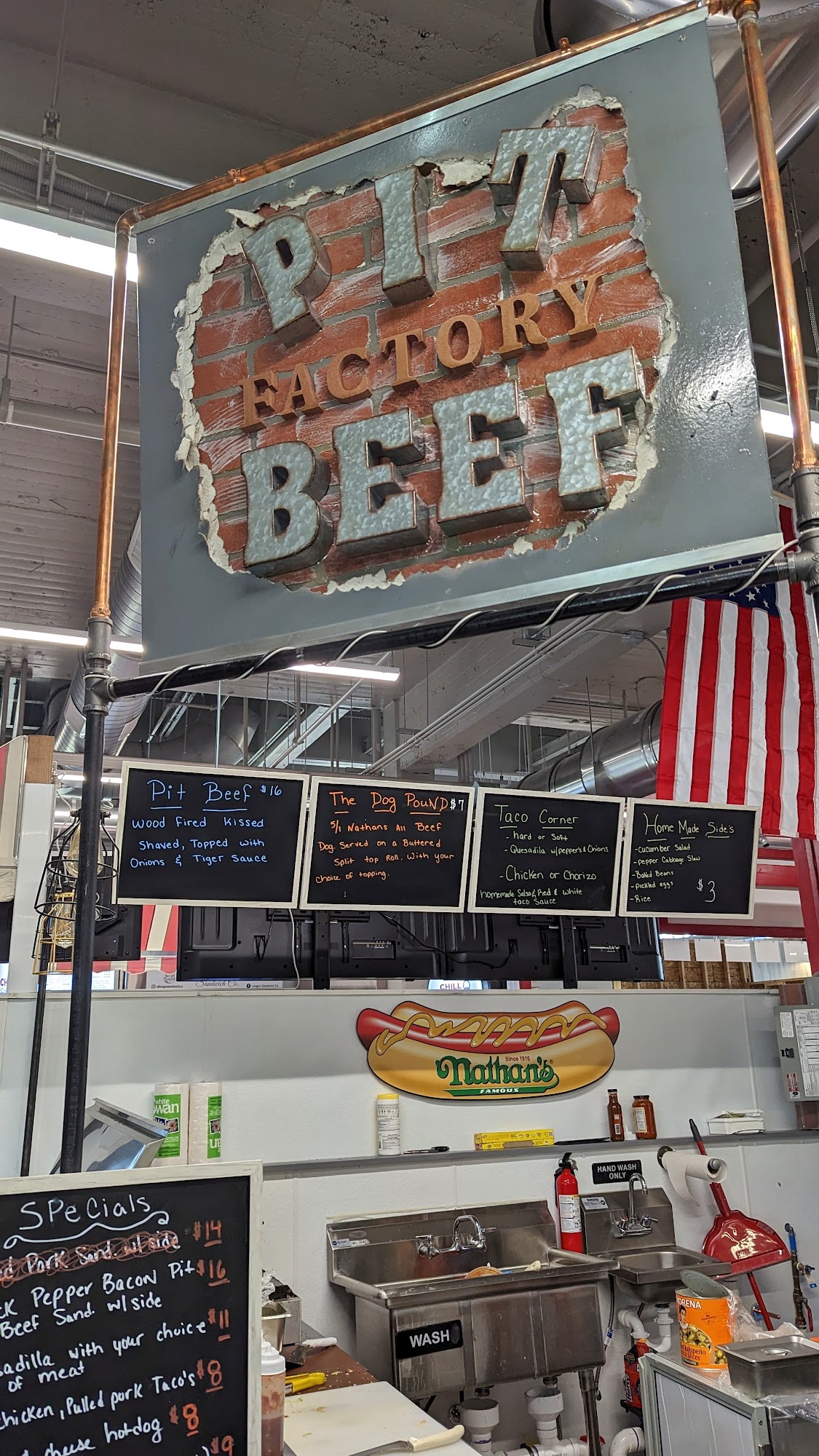 Pit Beef Factory Menu