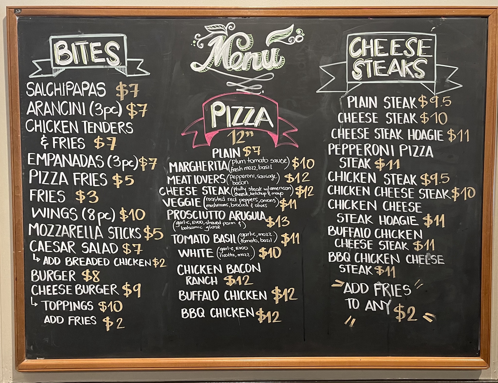 Curley's Pub Menu