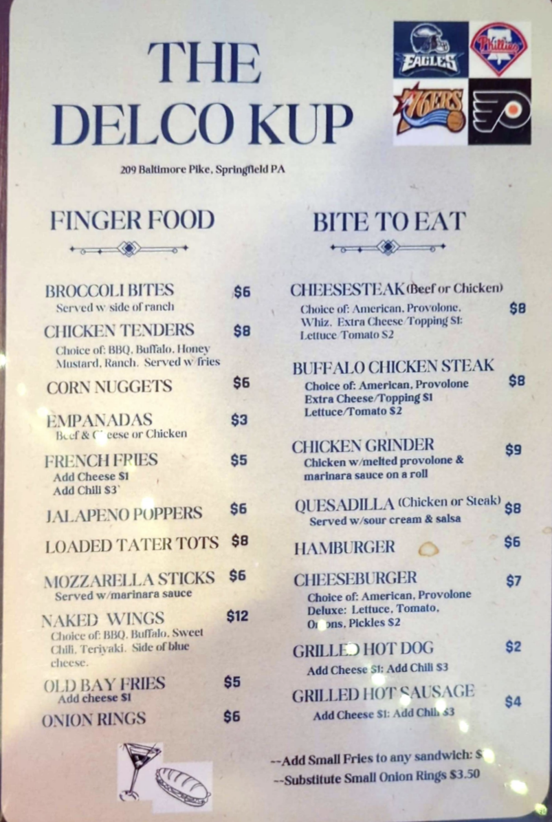The Delco Kup Menu