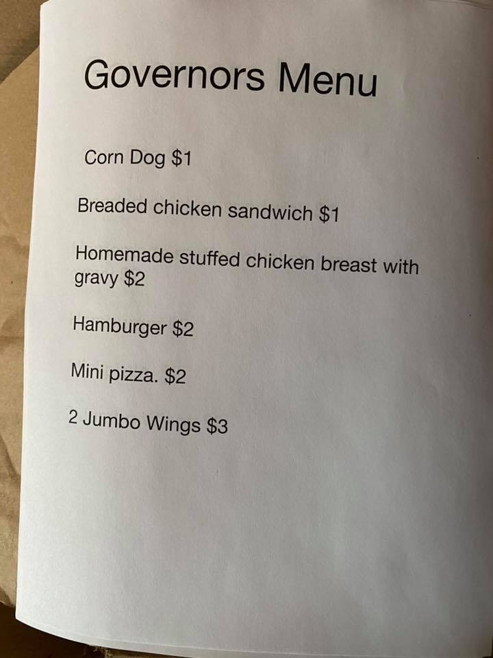 Creekside Saloon Menu