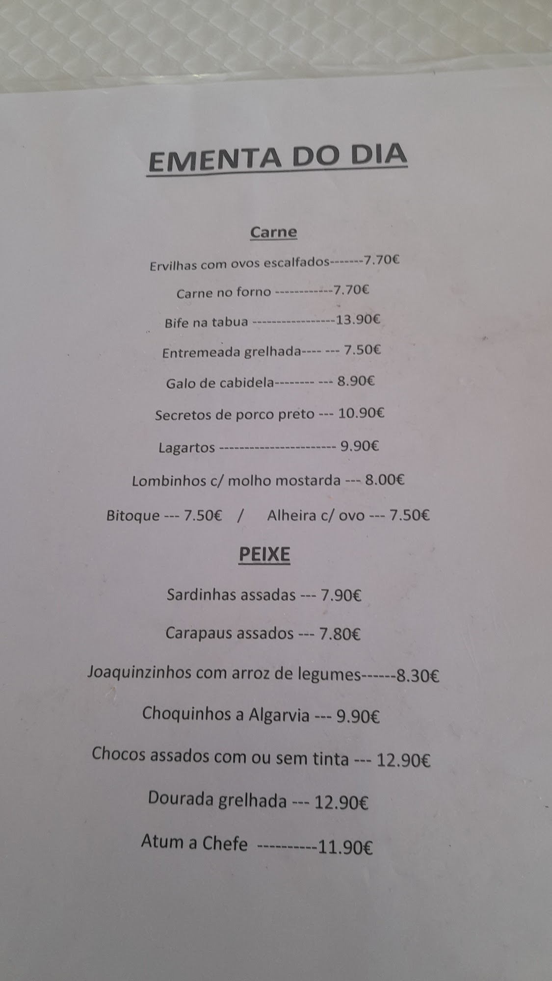 O Canecão Menu