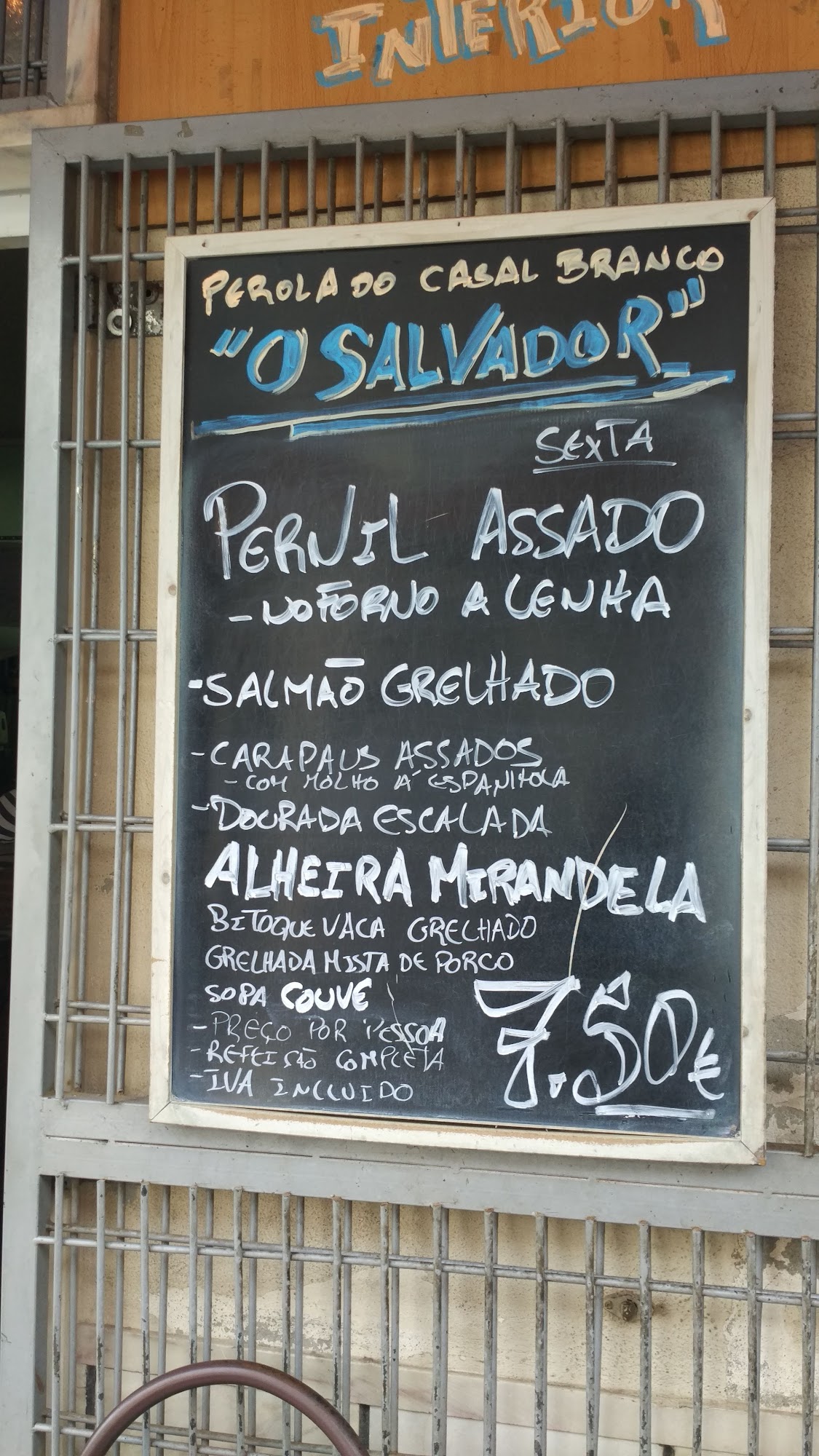 Pérola do Casal Branco Menu