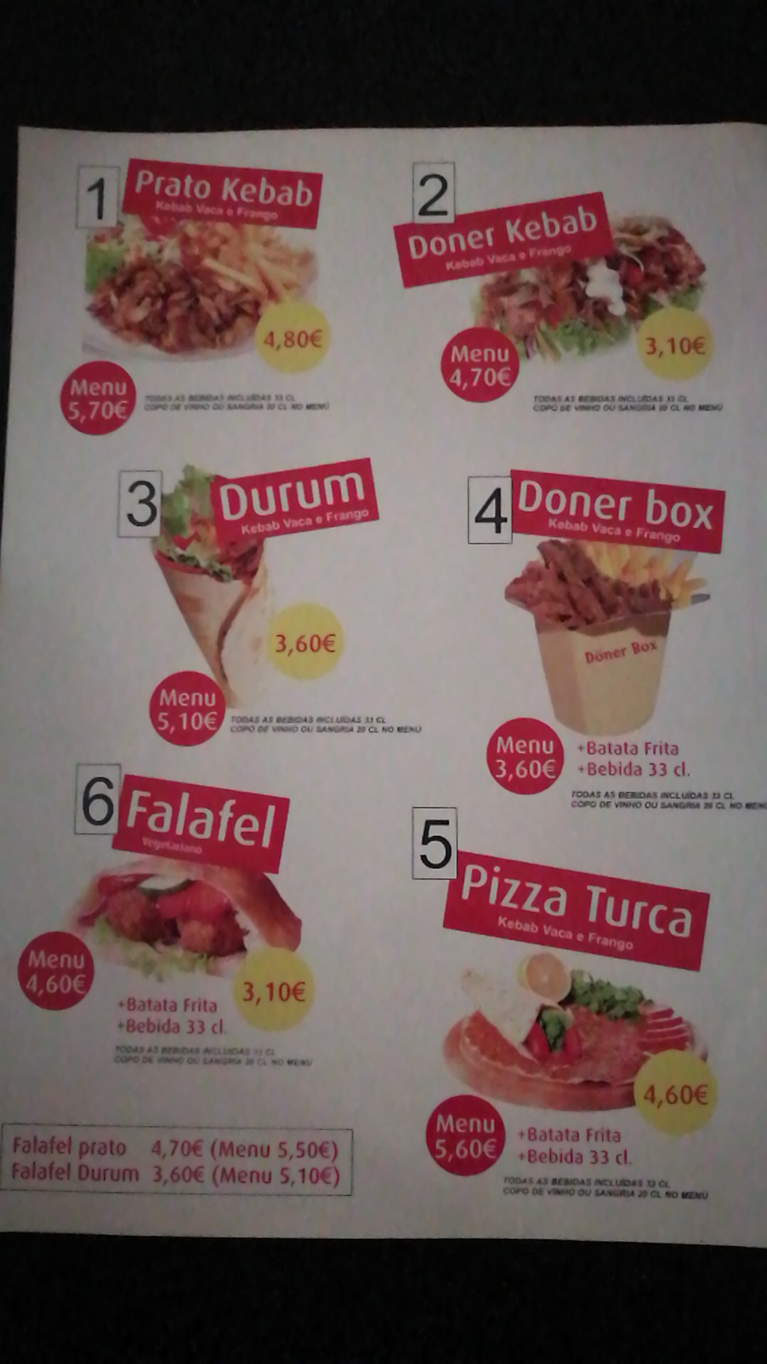 Bom Kebab e Pizzaria Azambuja Menu