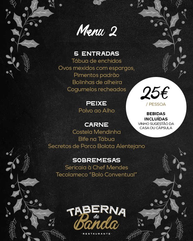 Taberna da Banda Menu
