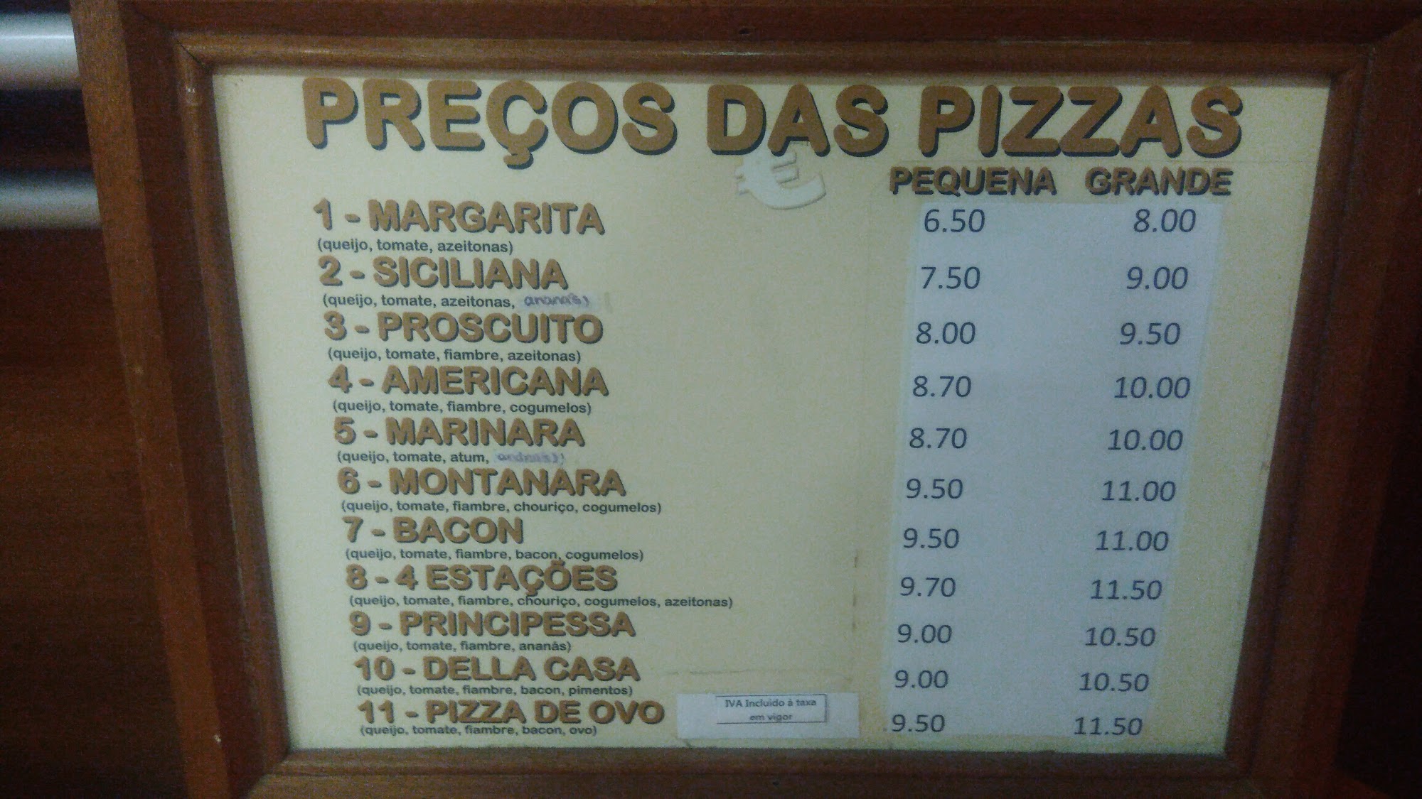 Pau de Canela Menu