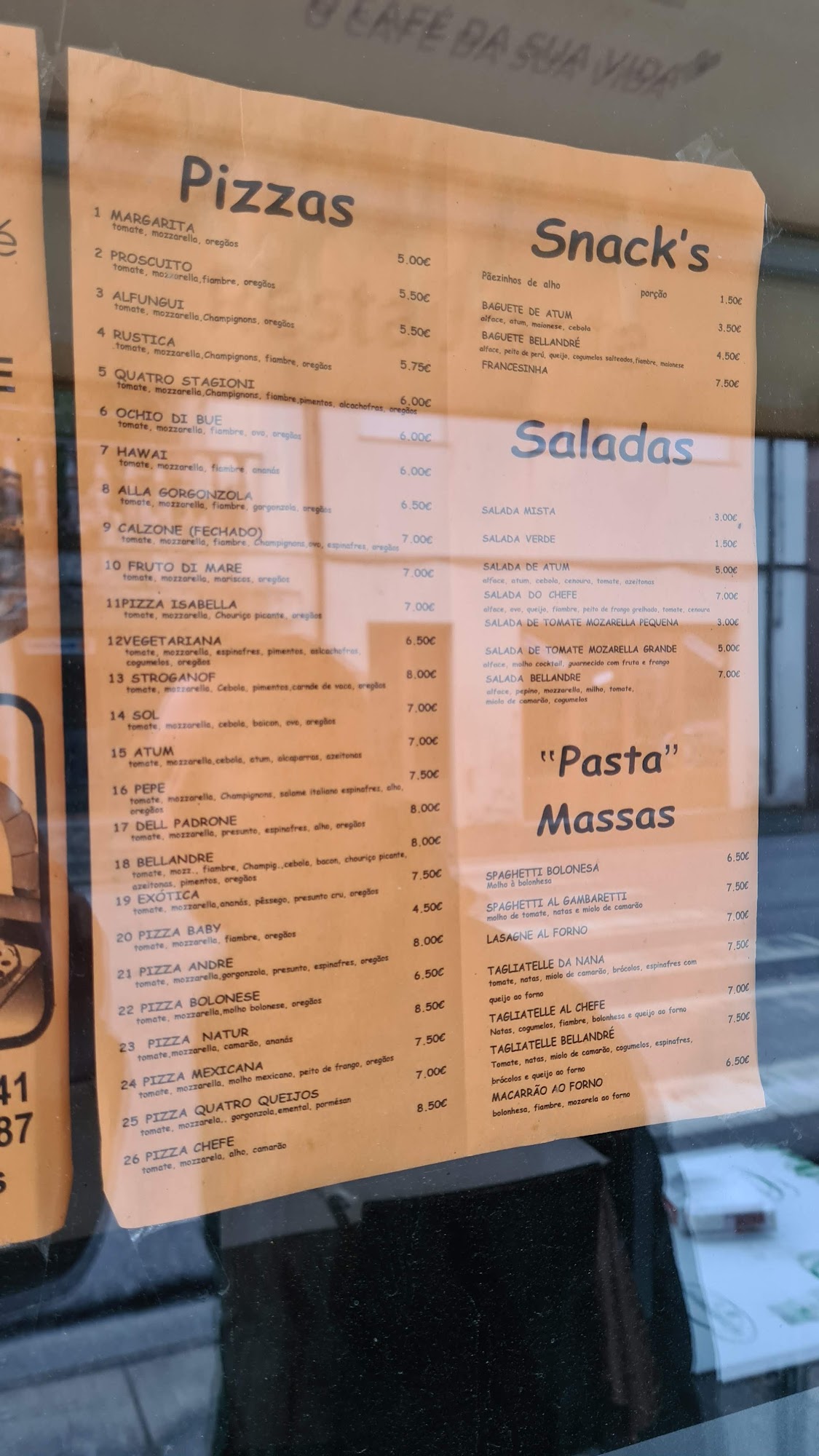 Pizaria Belandré (Pizzaria Belandré) Menu