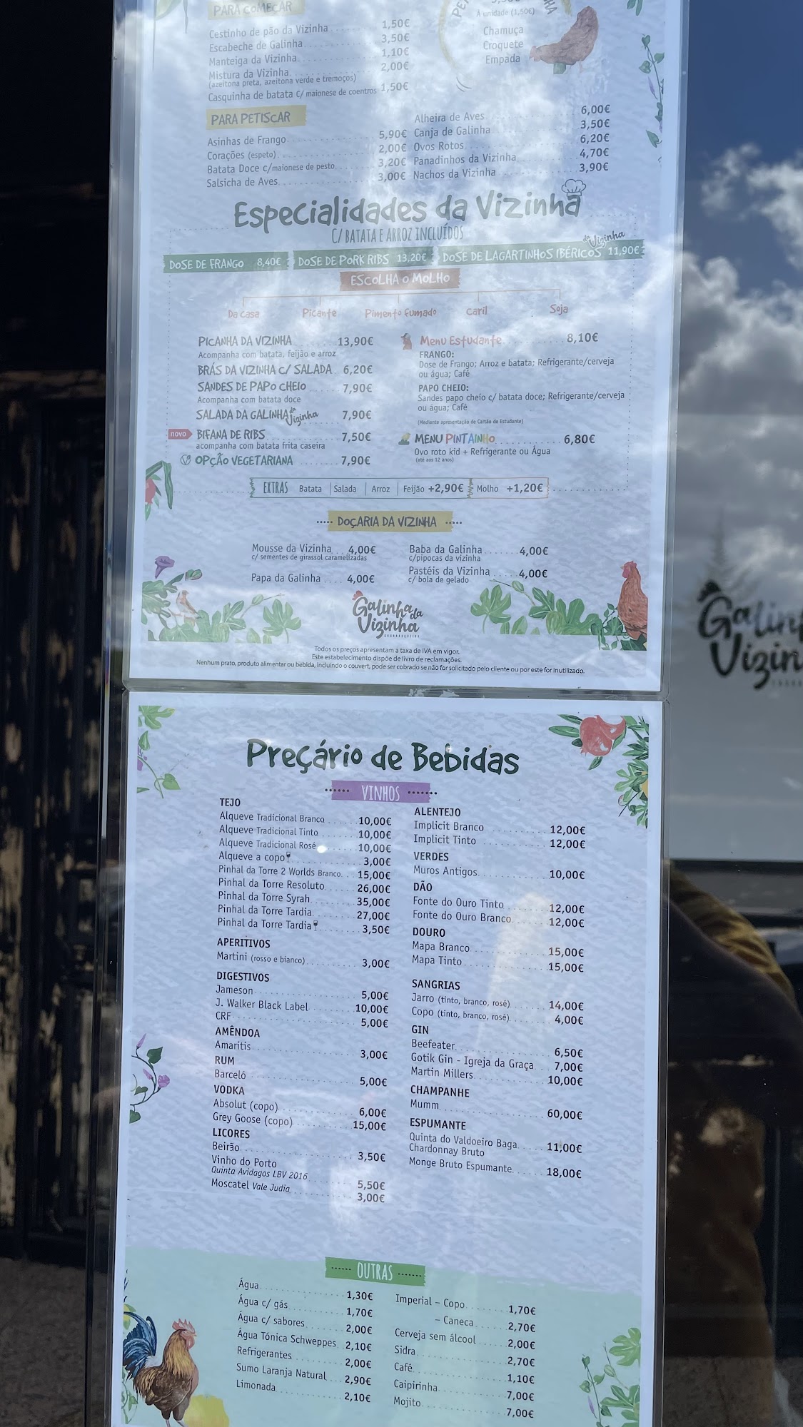 Galinha da Vizinha - Bragança Menu