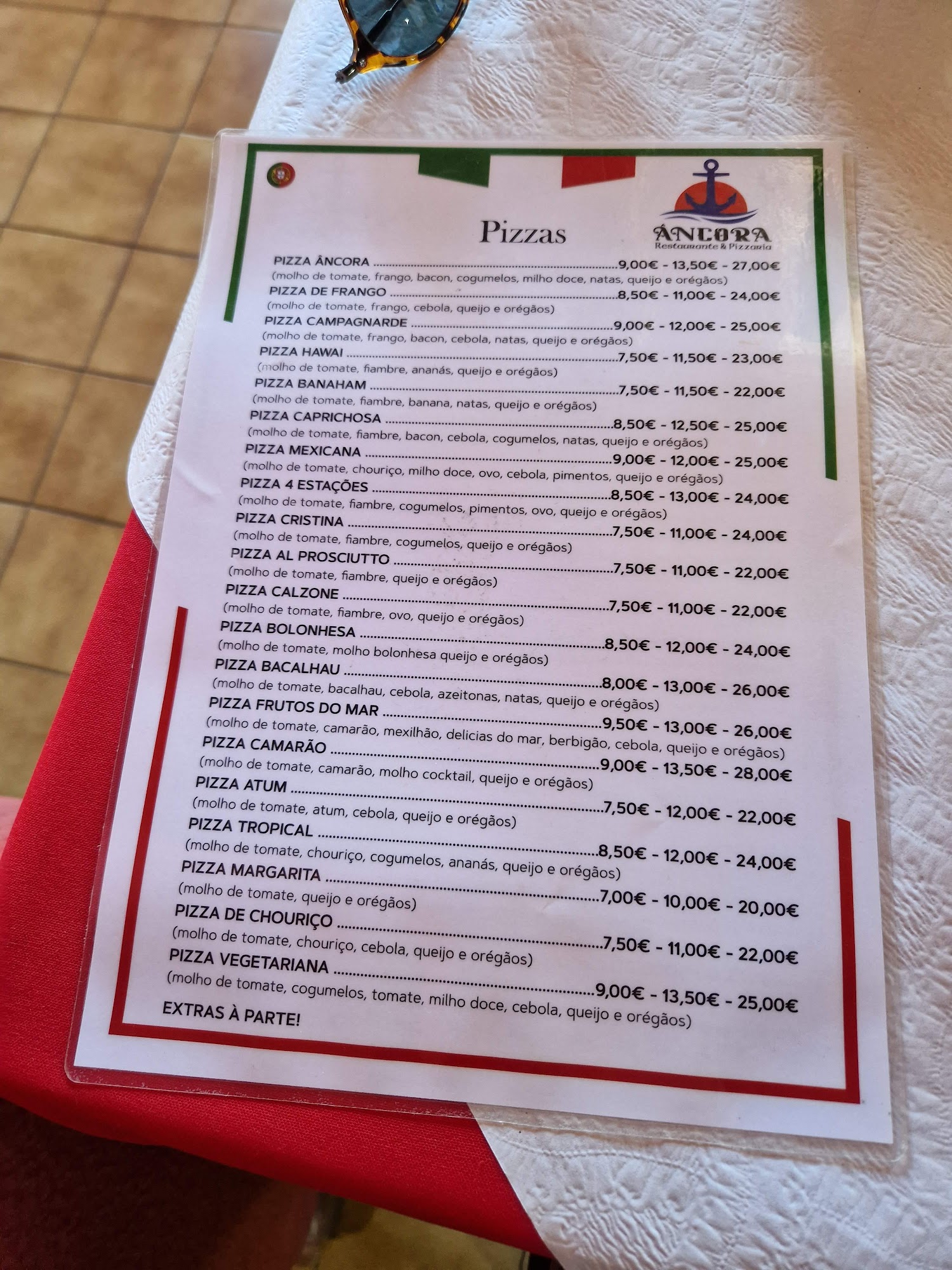 Restaurante Pizzaria Âncora Menu