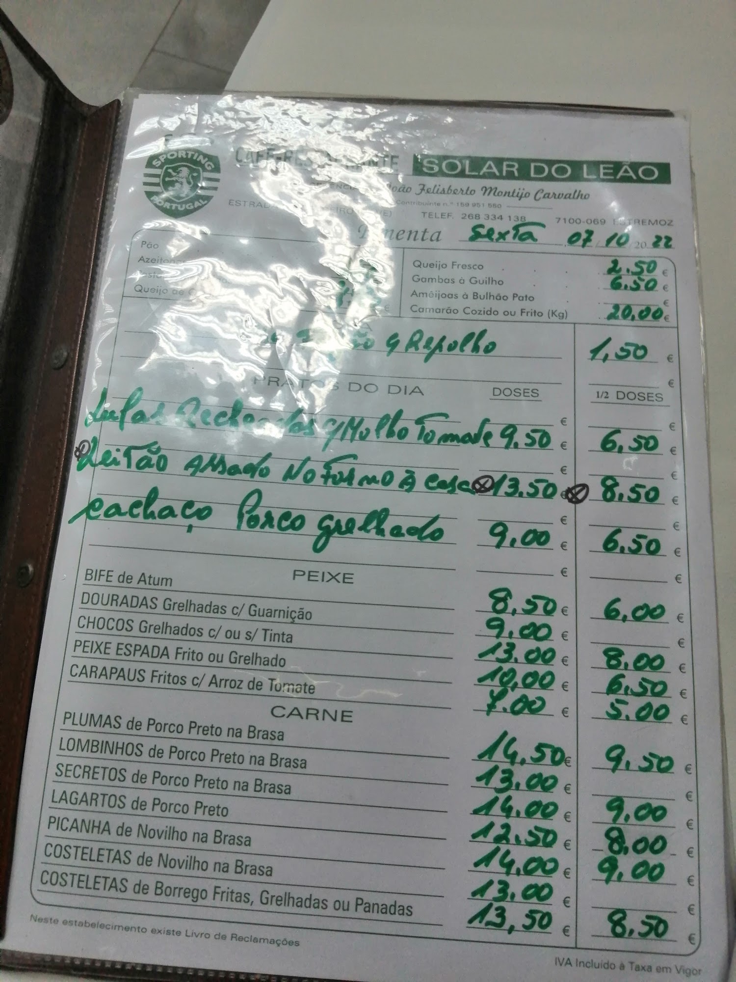 Solar do Leão Menu
