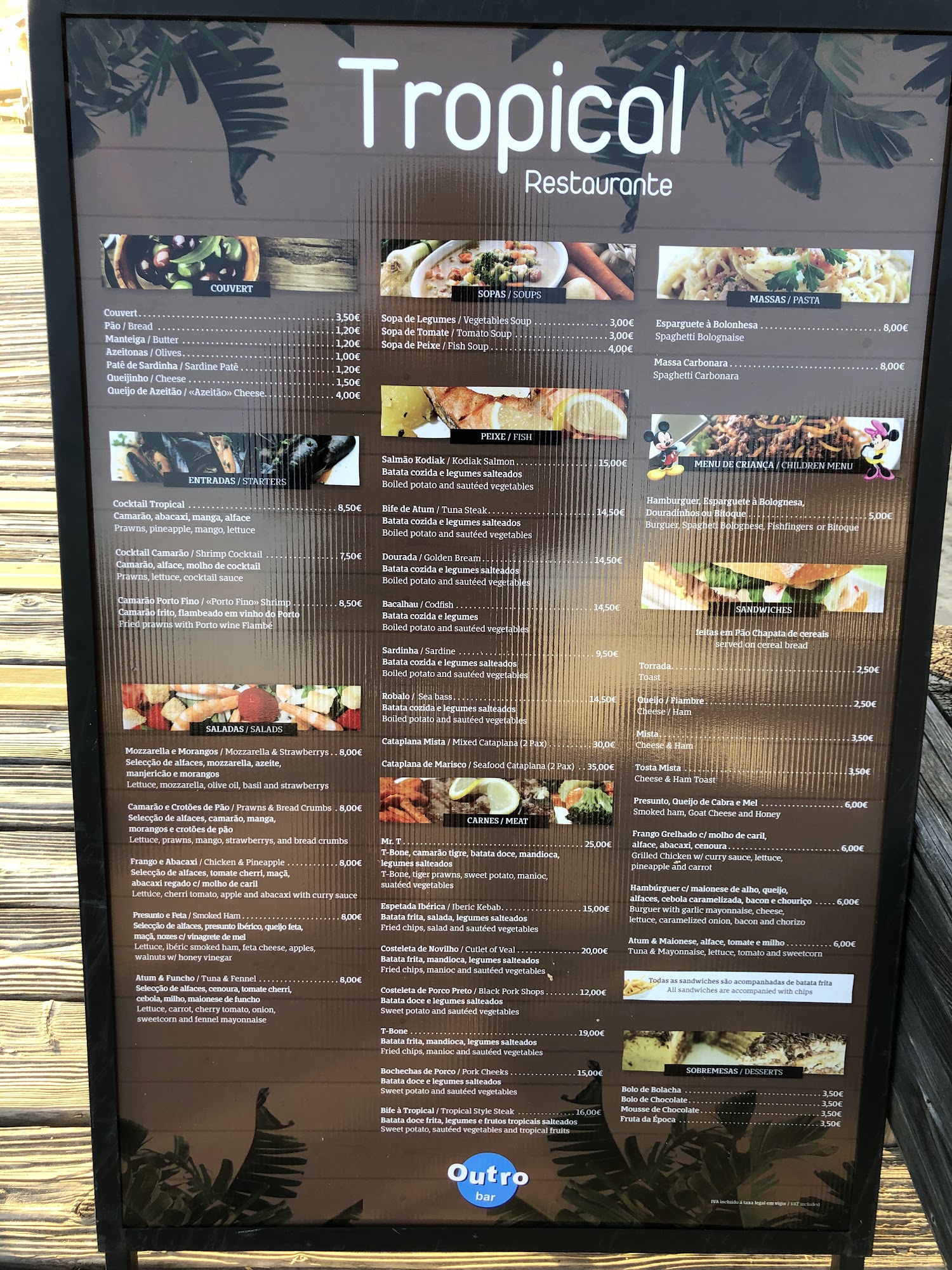 Restaurante Tropical - Americo Furtado Dias E Joaquim Teixeira Araujo Menu