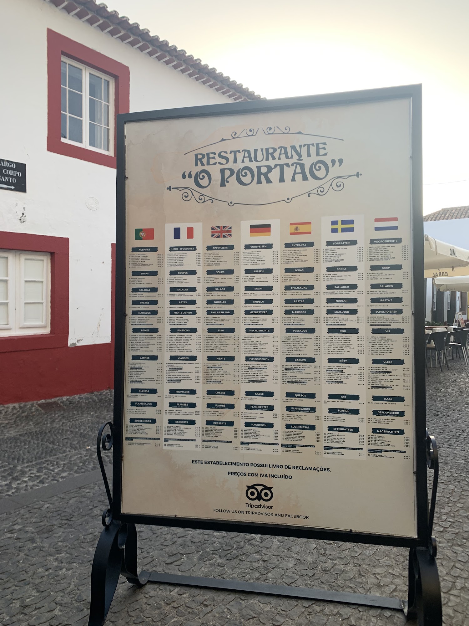 Restaurante O Portão Menu