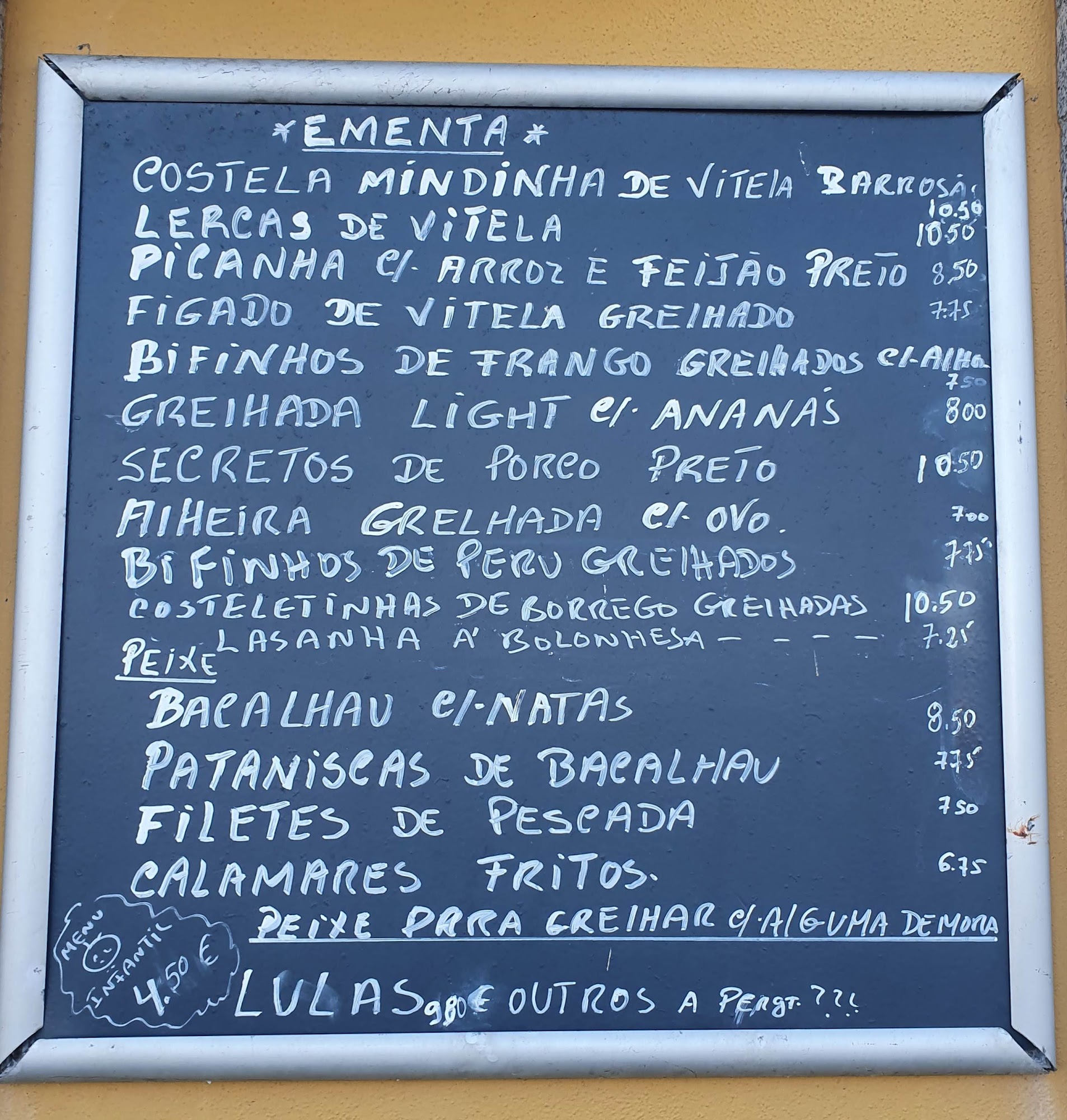 O Tapas steakhouse Menu