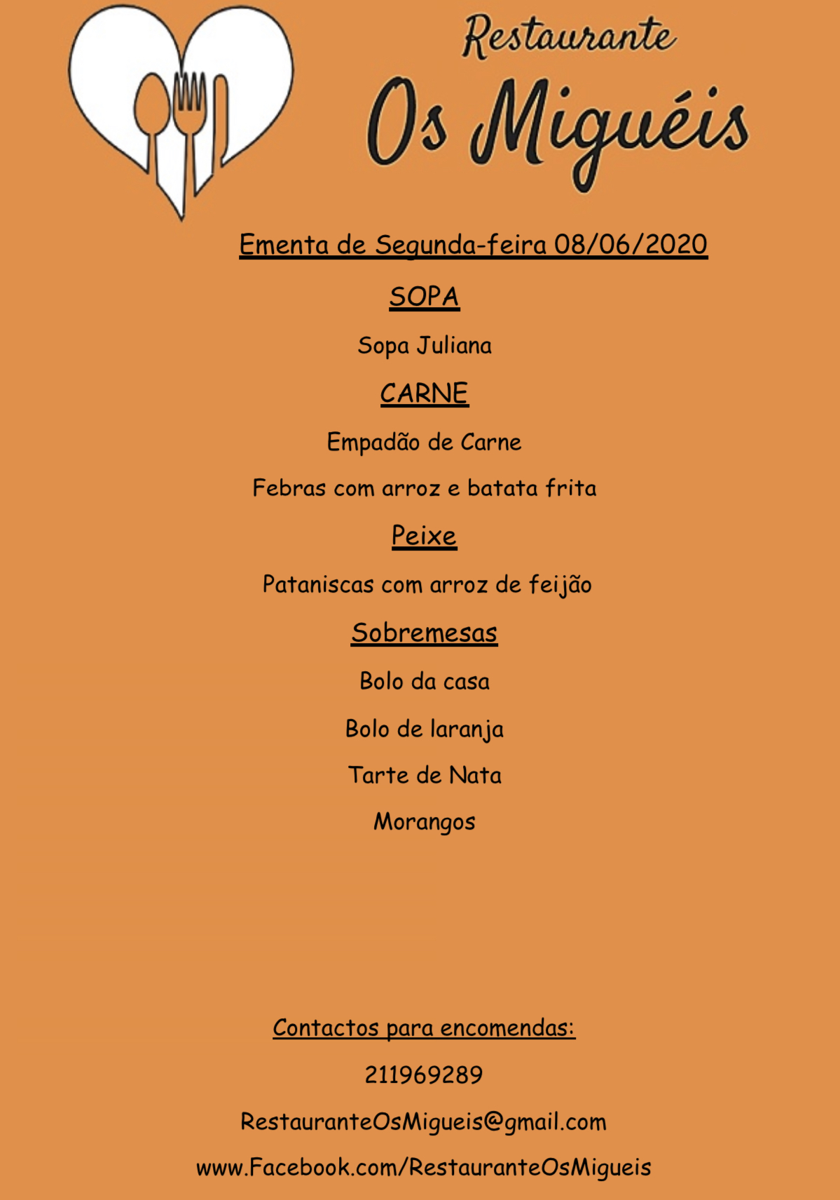 Os Miguéis (Restaurante Os Miguéis) Menu