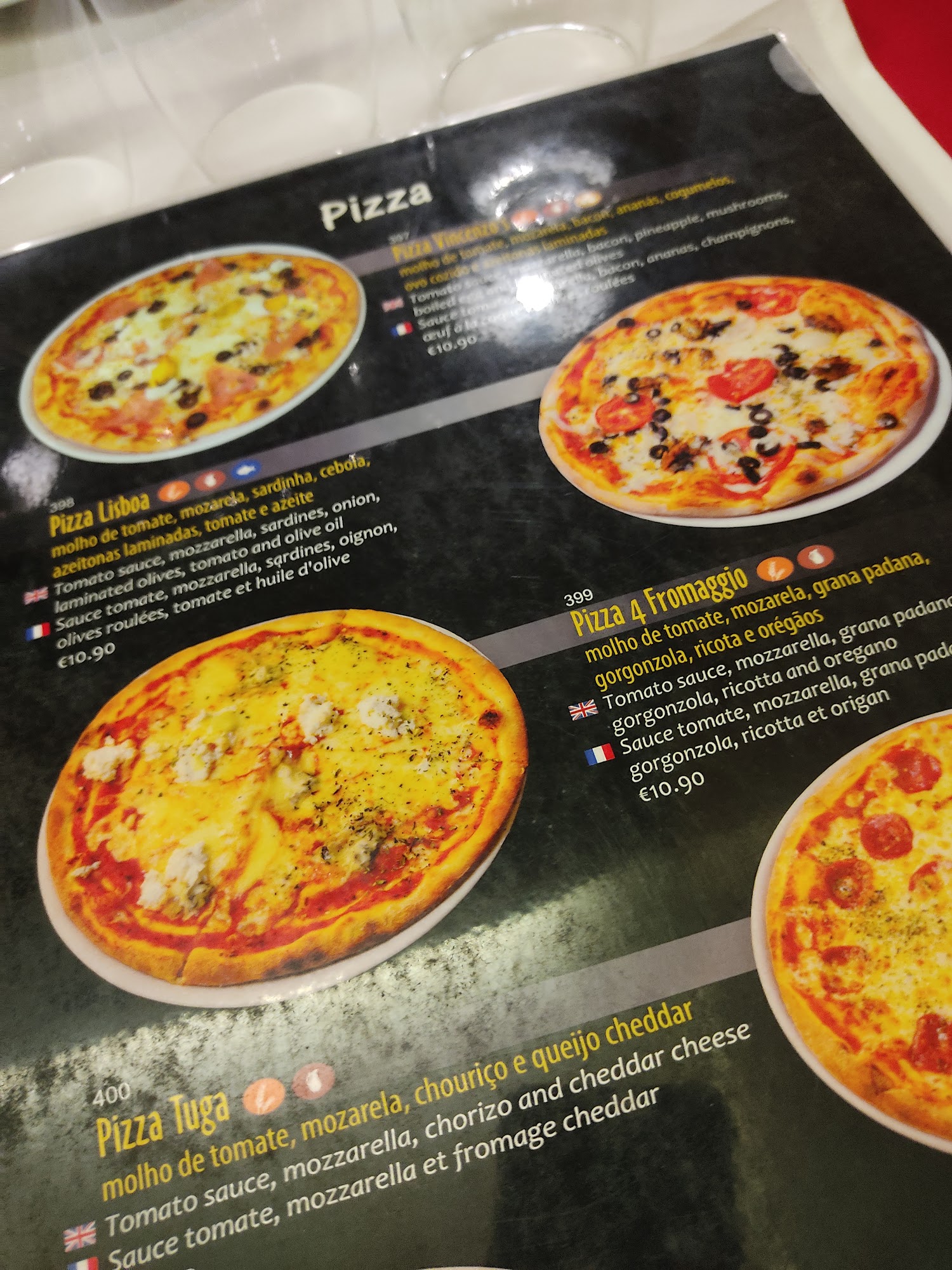 Restaurante Vincenzo's Menu