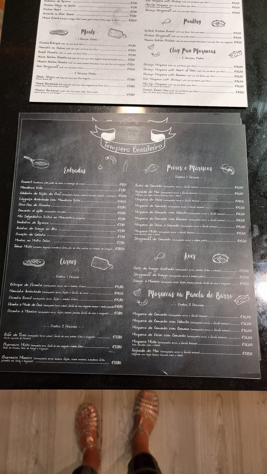 Tempero Brasileiro Parque das Nações Menu