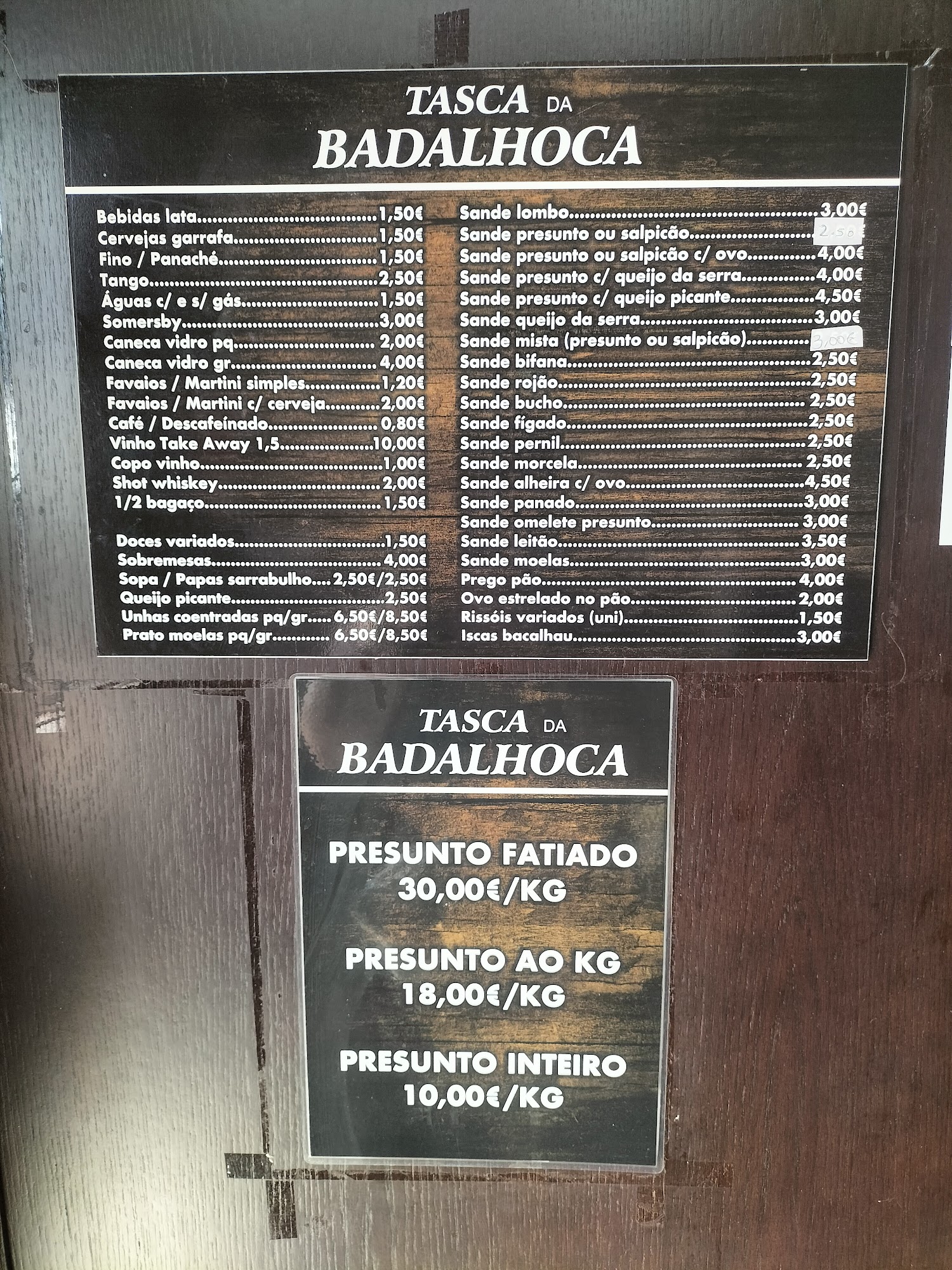 A Badalhoca Do Fredo Menu