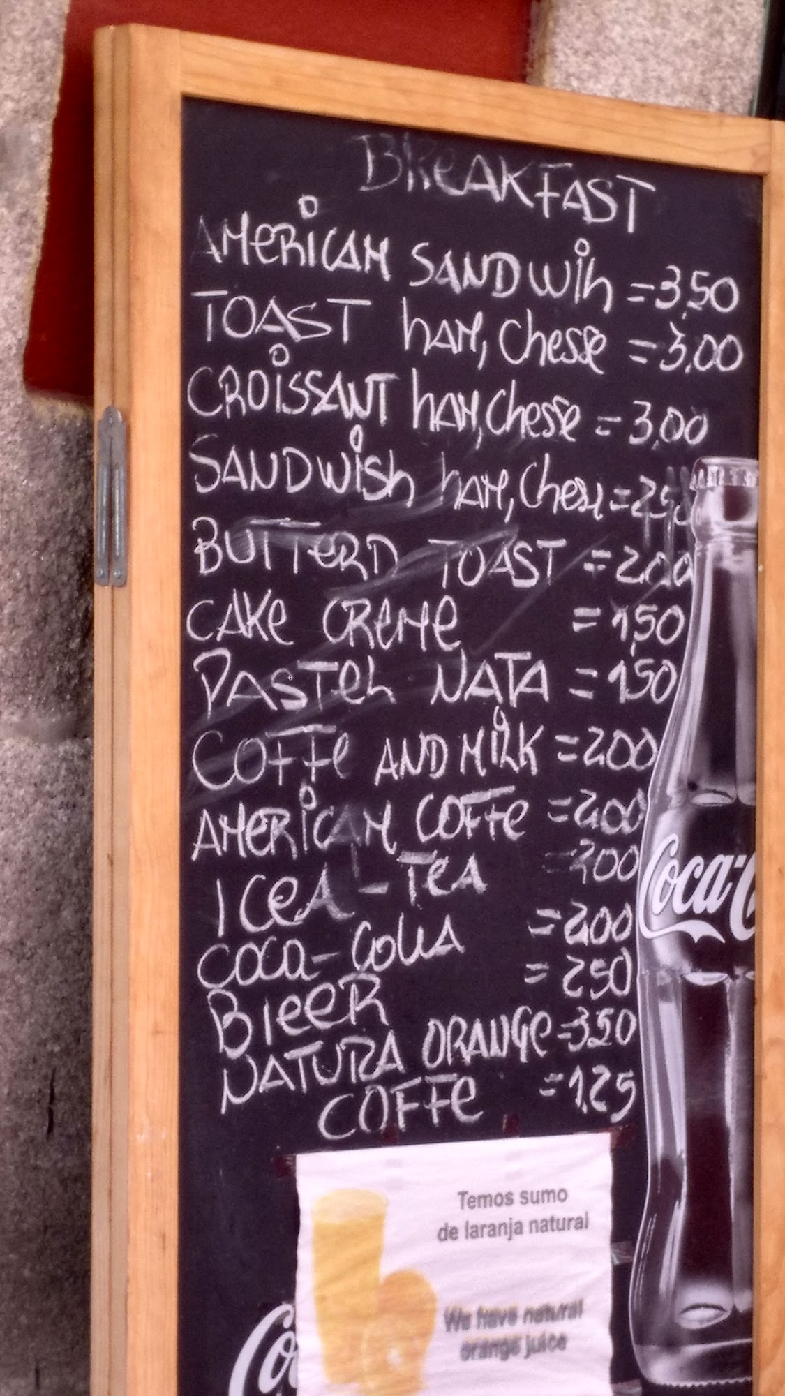 Mira Douro Menu