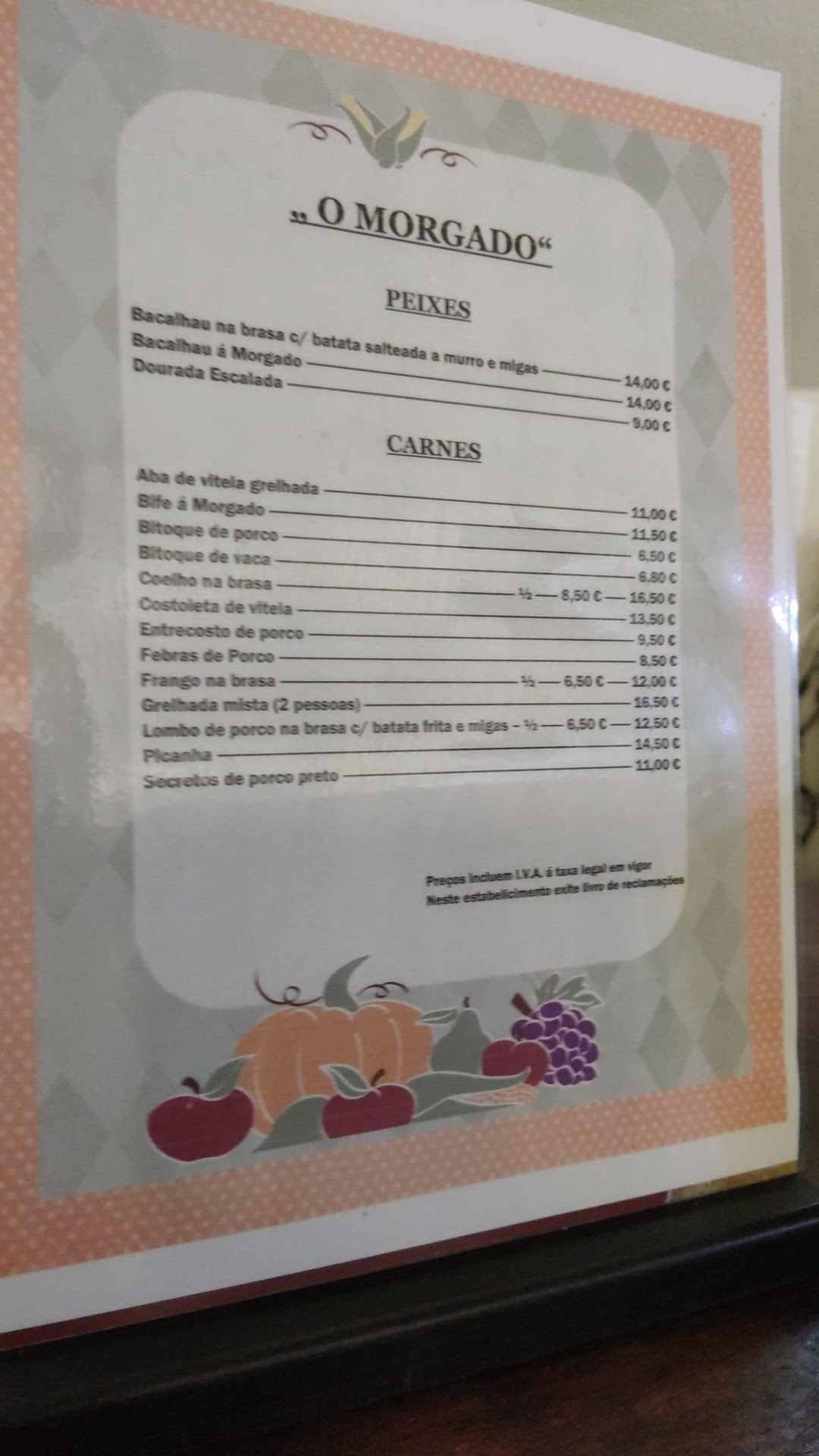 Restaurante O Morgado Menu