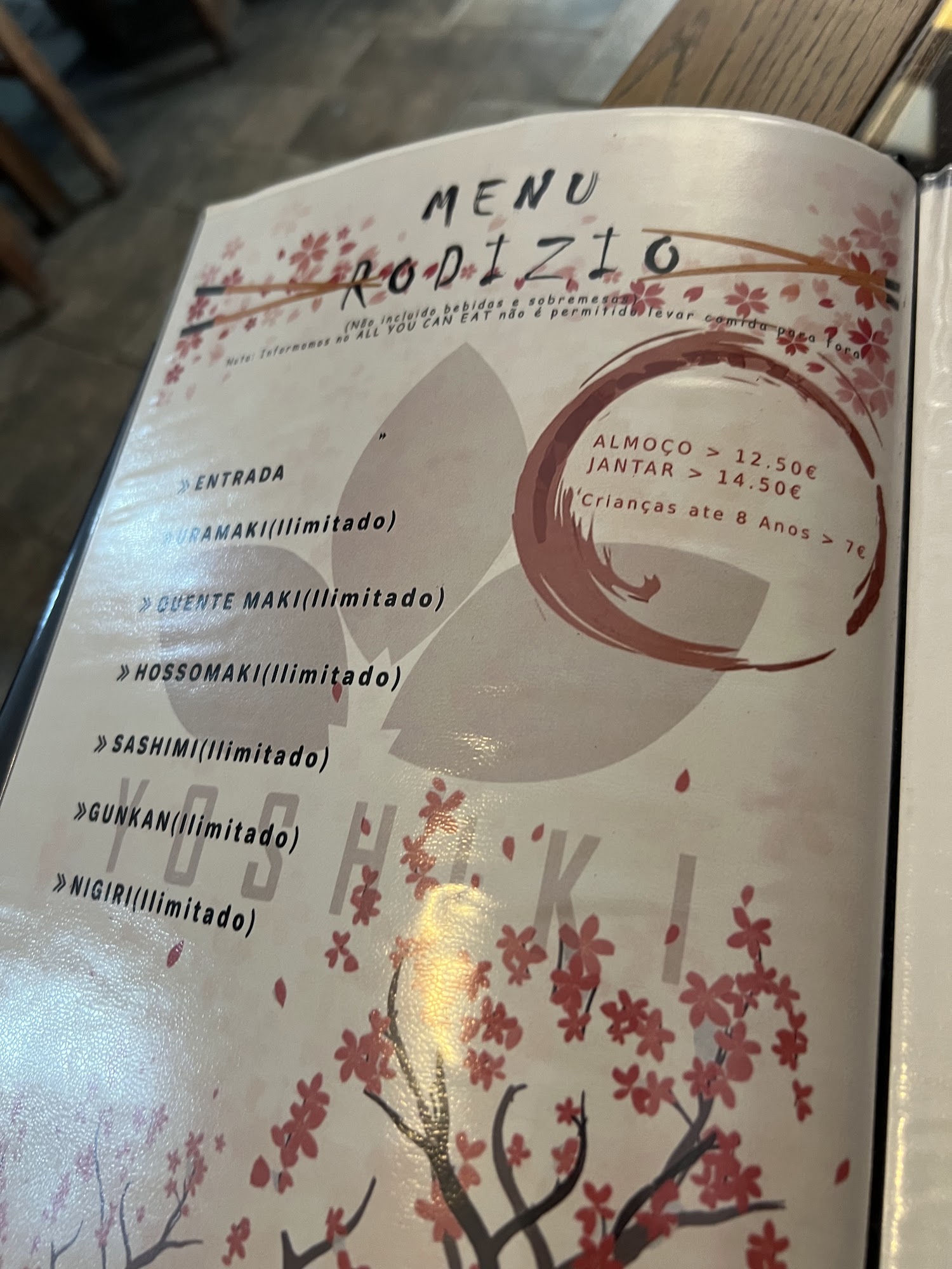 Yoshiki Sushi Menu