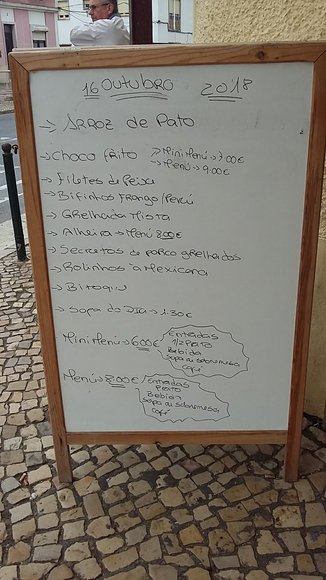 Snack-Bar O Charuto - Vitor & Marcolino, Lda. Menu