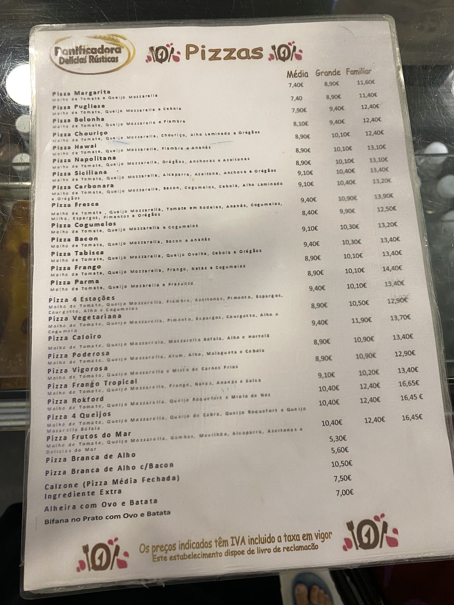 A Panificadora de Santo André Menu