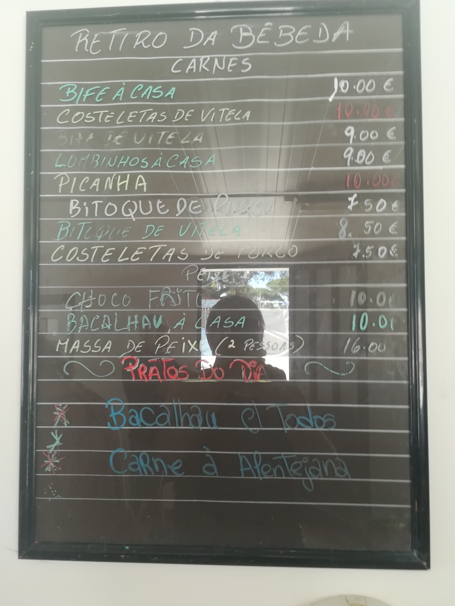 Retiro da Bêbeda Menu